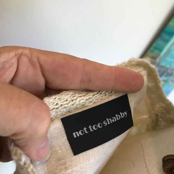 Boho Casual cardigan Short Sleeve Ivory with Chiffon Duster Back Panel - Picture 5 of 8